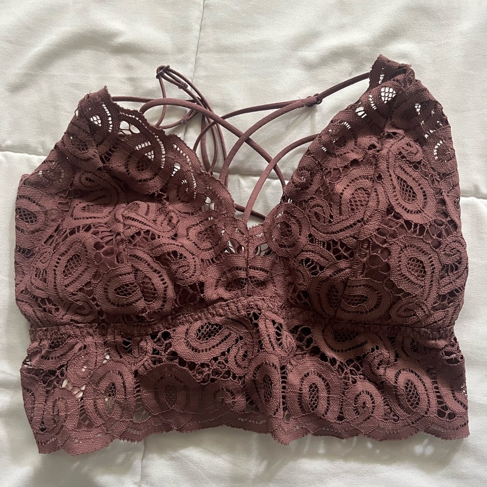 PINK Victoria's Secret Lace Bandeau in Deep Brown